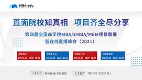【預(yù)告】復(fù)旦大學(xué)MBA應(yīng)邀出席第四屆MBA項目聯(lián)展暨在線直播峰會